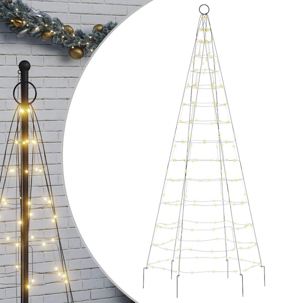 LED-Weihnachtsbaum für Fahnenmast 200 LEDs Warmweiß 180 cm