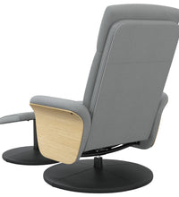 Relaxsessel mit Fußhocker Hellgrau Stoff