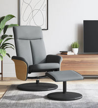 Relaxsessel mit Fußhocker Hellgrau Stoff