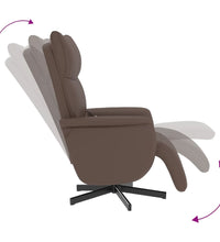 Massagesessel mit Fußteil Braun Kunstleder