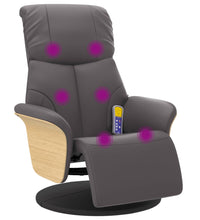 Massagesessel mit Fußteil Grau Kunstleder