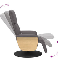 Massagesessel mit Fußteil Grau Kunstleder