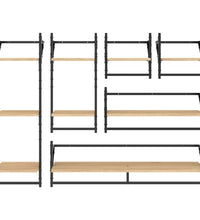 6-tlg. Wandregal-Set mit Stangen Sonoma-Eiche Holzwerkstoff
