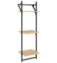 6-tlg. Wandregal-Set mit Stangen Sonoma-Eiche Holzwerkstoff