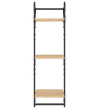 6-tlg. Wandregal-Set mit Stangen Sonoma-Eiche Holzwerkstoff