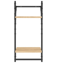 6-tlg. Wandregal-Set mit Stangen Sonoma-Eiche Holzwerkstoff