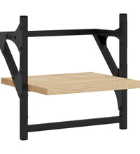 6-tlg. Wandregal-Set mit Stangen Sonoma-Eiche Holzwerkstoff