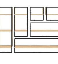 6-tlg. Wandregal-Set mit Stangen Sonoma-Eiche Holzwerkstoff