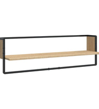 6-tlg. Wandregal-Set mit Stangen Sonoma-Eiche Holzwerkstoff