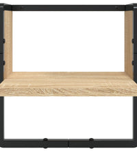 6-tlg. Wandregal-Set mit Stangen Sonoma-Eiche Holzwerkstoff