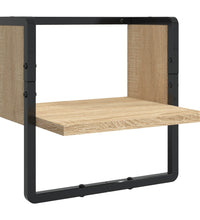 6-tlg. Wandregal-Set mit Stangen Sonoma-Eiche Holzwerkstoff