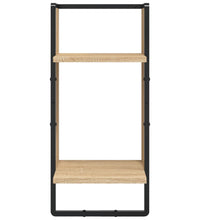 6-tlg. Wandregal-Set mit Stangen Sonoma-Eiche Holzwerkstoff