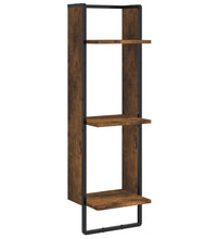 6-tlg. Wandregal-Set mit Stangen Räuchereiche Holzwerkstoff