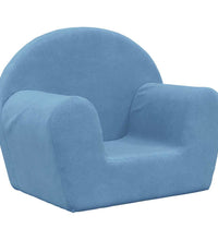 Kindersofa Blau Weich Plüsch