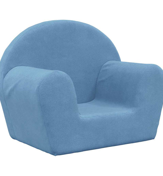 Kindersofa Blau Weich Plüsch