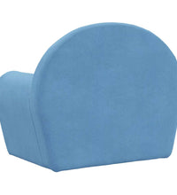 Kindersofa Blau Weich Plüsch