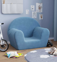 Kindersofa Blau Weich Plüsch