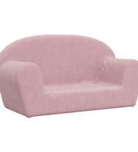 Kindersofa 2-Sitzer Rosa Weich Plüsch