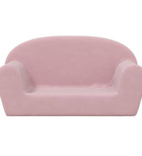 Kindersofa 2-Sitzer Rosa Weich Plüsch