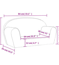 Kindersofa 2-Sitzer Rosa Weich Plüsch