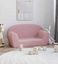 Kindersofa 2-Sitzer Rosa Weich Plüsch