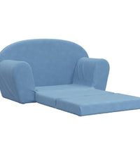 Kinder-Schlafsofa 2-Sitzer Blau Weicher Plüsch