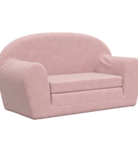 Kinder-Schlafsofa 2-Sitzer Rosa Weicher Plüsch