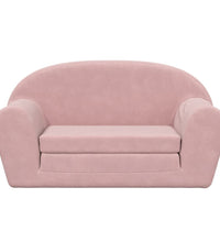 Kinder-Schlafsofa 2-Sitzer Rosa Weicher Plüsch