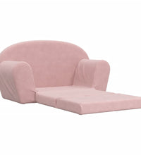 Kinder-Schlafsofa 2-Sitzer Rosa Weicher Plüsch