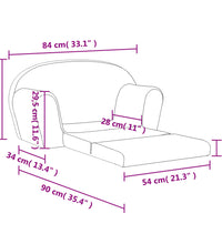 Kinder-Schlafsofa 2-Sitzer Rosa Weicher Plüsch