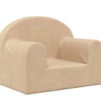 Kindersofa Creme Weicher Plüsch