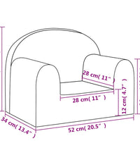 Kindersofa Creme Weicher Plüsch