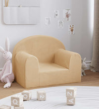 Kindersofa Creme Weicher Plüsch