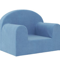 Kindersofa Blau Weich Plüsch