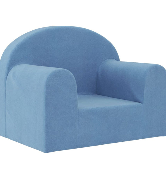 Kindersofa Blau Weich Plüsch