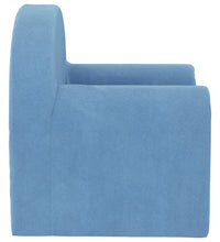 Kindersofa Blau Weich Plüsch