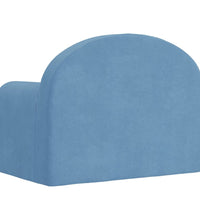 Kindersofa Blau Weich Plüsch