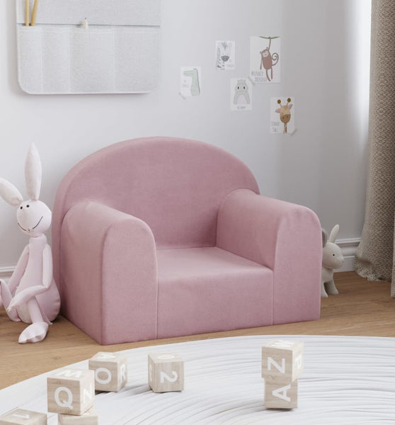 Kindersofa Rosa Weich Plüsch