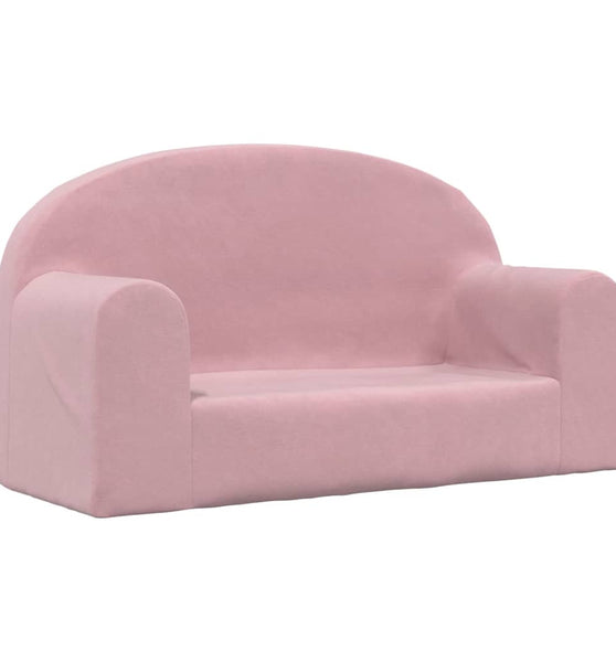 Kindersofa 2-Sitzer Rosa Weich Plüsch