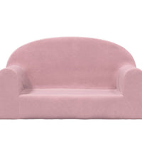 Kindersofa 2-Sitzer Rosa Weich Plüsch