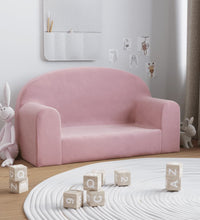 Kindersofa 2-Sitzer Rosa Weich Plüsch