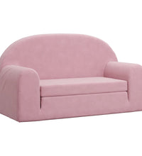 Kinder-Schlafsofa 2-Sitzer Rosa Weicher Plüsch