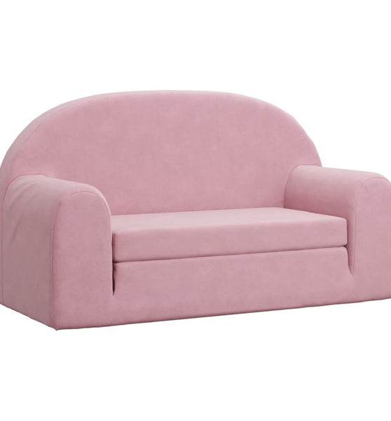 Kinder-Schlafsofa 2-Sitzer Rosa Weicher Plüsch