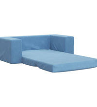 Kinder-Schlafsofa 2-Sitzer Blau Weicher Plüsch