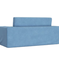 Kinder-Schlafsofa 2-Sitzer Blau Weicher Plüsch