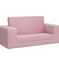 Kinder-Schlafsofa 2-Sitzer Rosa Weicher Plüsch