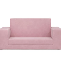 Kinder-Schlafsofa 2-Sitzer Rosa Weicher Plüsch