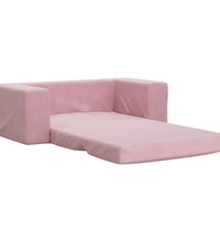 Kinder-Schlafsofa 2-Sitzer Rosa Weicher Plüsch