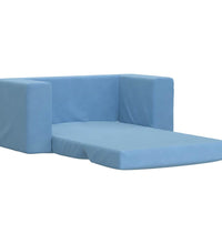 Kinder-Schlafsofa 2-Sitzer Blau Weicher Plüsch