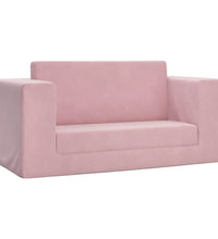 Kinder-Schlafsofa 2-Sitzer Rosa Weicher Plüsch